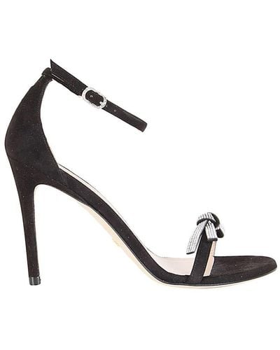 Stuart Weitzman High-heeled Stiletto Sandals With Bow - White