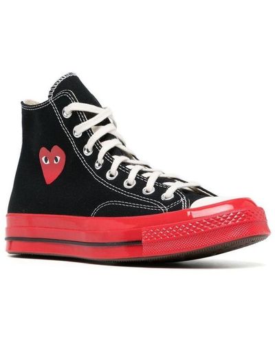 COMME DES GARÇONS PLAY Comme Des Garçons Play X Converse Canvas High-top Sneakers - Red
