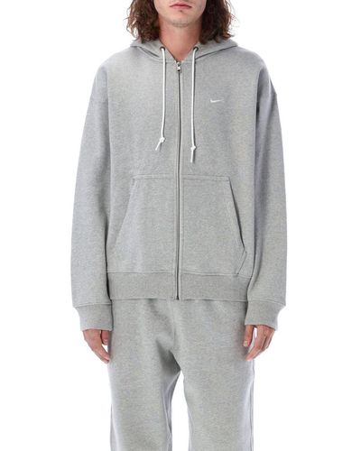 Nike Solo Swoosh Hooded Sweatshirt Dark Grey Heather