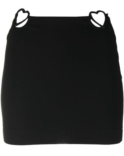 Nensi Dojaka Heart Cut-out Detail Miniskirt - Black