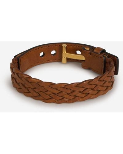 Tom Ford Braided Leather Bracelet - Brown