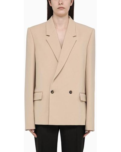 Wardrobe NYC Double-breasted Jacket In - Natural