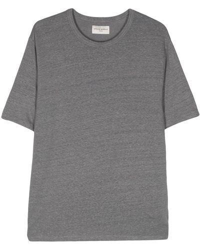 Officine Generale Ss T-Shirt Heather French Linen - Gray