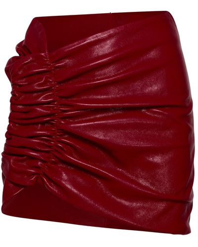 The Mannei Wishaw Leather Skirt - Red