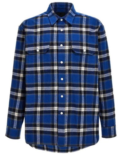 Givenchy Check Flannel Shirt Shirt, Blouse - Blue