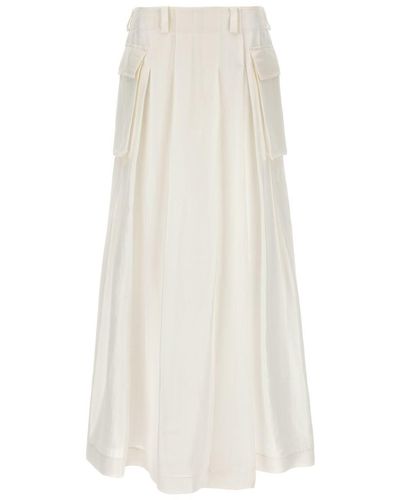 Alberta Ferretti Semi-transparent Long Skirt Skirts - White