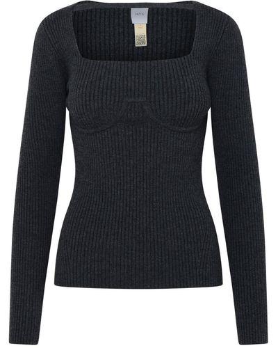 Patou Gray Wool Sweater - Blue