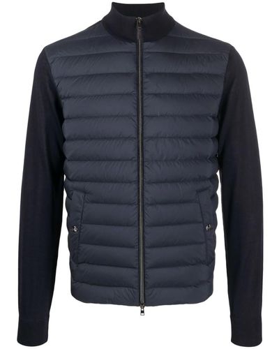Herno High-neck Knitted Padded Jacket - Blue