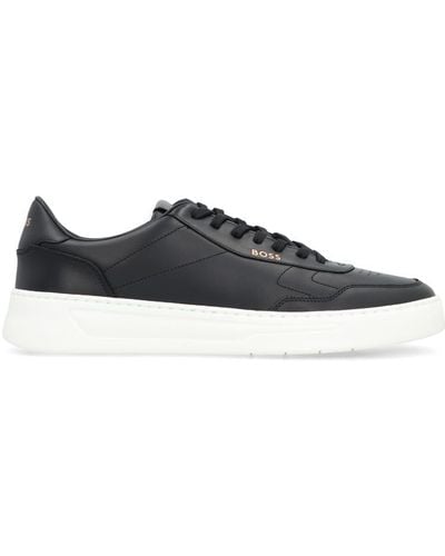 BOSS Baltimore Leather Low-top Sneakers - Black