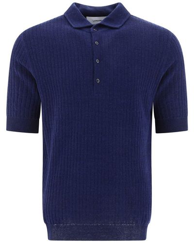 Lardini Ribbed Polo Shirt - Blue