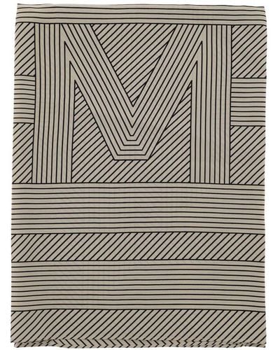 Totême Toteme Silk Monogram Striped Scar - Gray