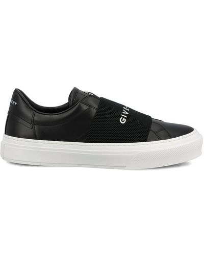 Givenchy City Court Logo-embroidered Leather Low-top Sneakers - Black