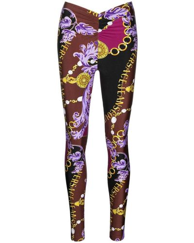 Versace Jeans Couture Chain Couture-print leggings - Purple