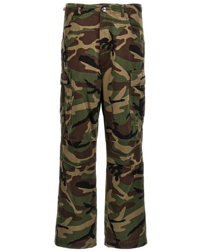 1989 STUDIO Camouflage Trousers - Green