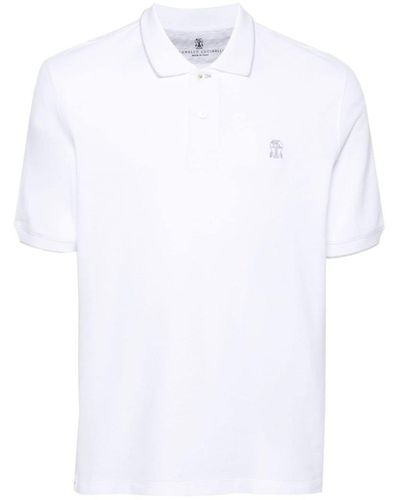Brunello Cucinelli Logo-embroidered Polo Shirt - White