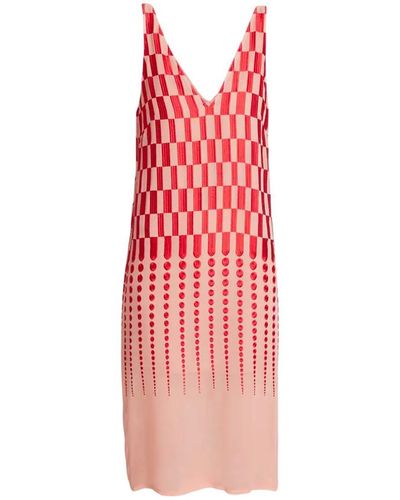 Dries Van Noten Debbie Check Embroidered Sleeveless Midi Dress