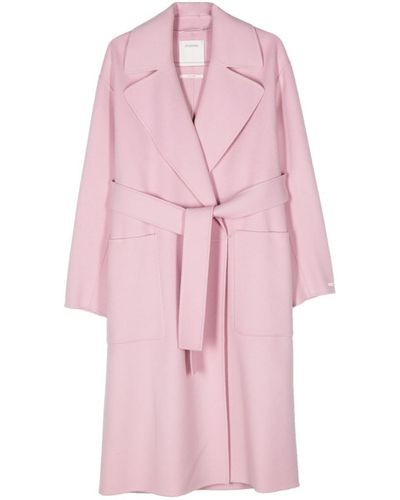 Sportmax Notched-lapels Belted-waist Trench Coat - Pink