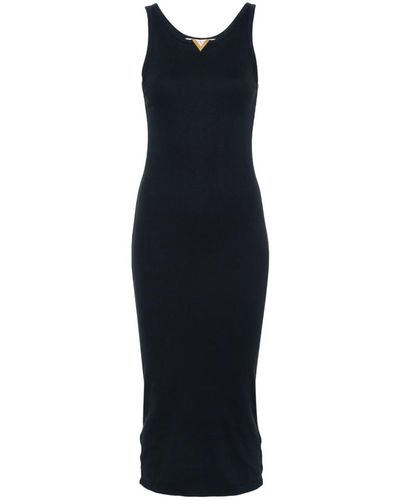 Valentino Ribbed Cotton Short Dress - Blue