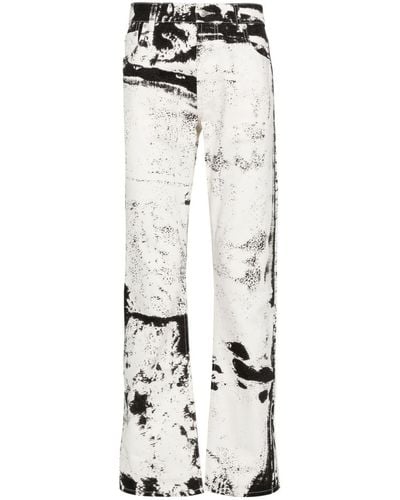 Alexander McQueen Printed Denim Jeans - White