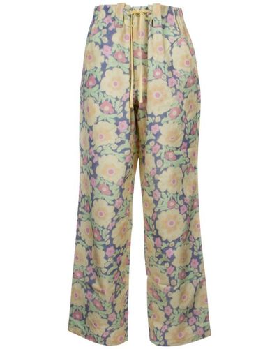 Jacquemus Le Pantalon Taiolo Floral Print Trousers - Natural