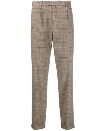Briglia 1949 Checked Cotton Pants - Gray
