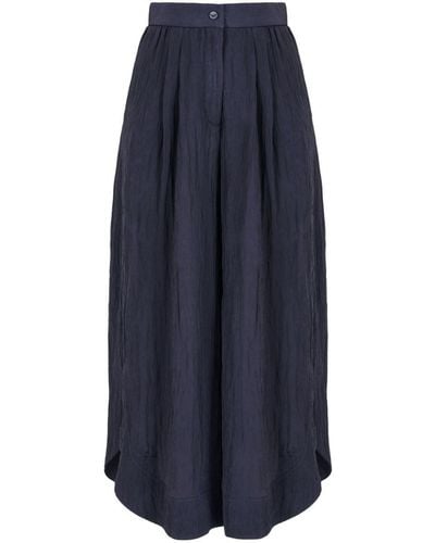Emporio Armani Crepe Midi Skirt - Blue