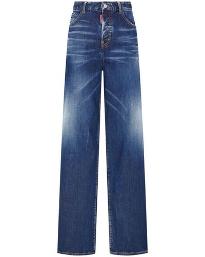 DSquared² Wide-Leg Jeans - Blue