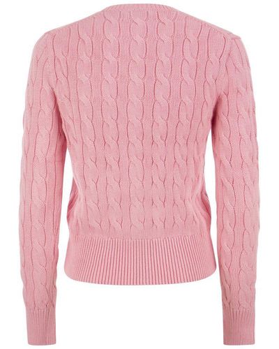 Polo Ralph Lauren Cotton Cable-Knit Cardigan - Pink