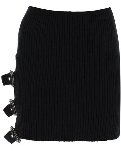 GIUSEPPE DI MORABITO Mini Ribbed Knit Skirt - Black