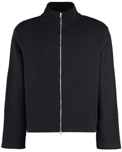 Our Legacy Shrunken Full-Zip Cotton Sweater - Black