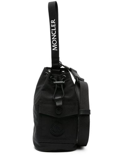 Moncler Mini Logo-patch Bucket Bag - Black