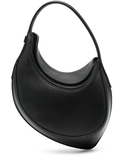 Mugler Spiral Curve 02 Mini Leather Shoulder Bag - Black
