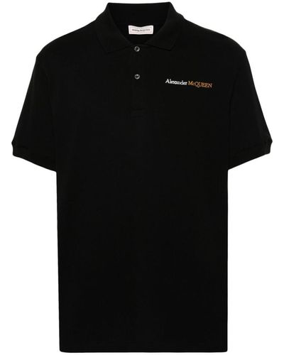 Alexander McQueen Polo Shirt With Logo - Black