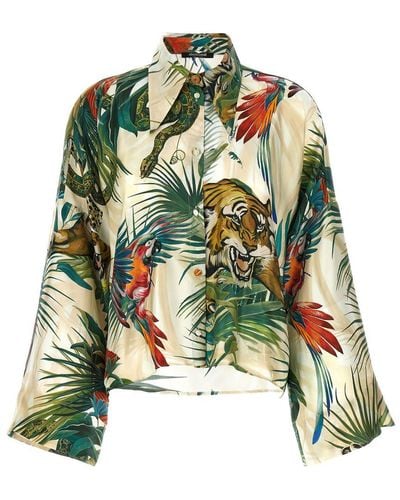 Roberto Cavalli Jungle Shirt, Blouse - Green