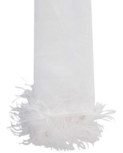 Cutuli Cult Stoles W/Feathers Accessories - White