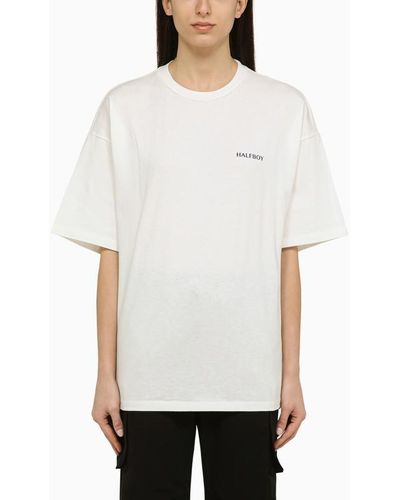 Halfboy Crew-Neck T-Shirt With Logo - White