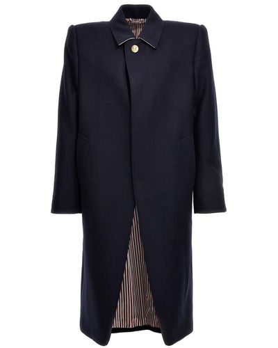 Thom Browne Elongated Bal Collar Coats, Trench Coats - Blue