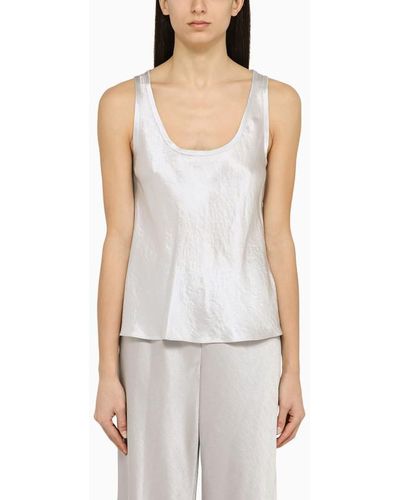 Vince Pearl Grey Acetate Tank Top - White