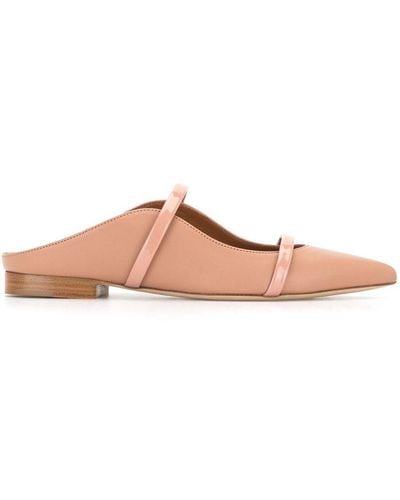 Malone Souliers Nude And Blush Leather Maureen Flats - Pink