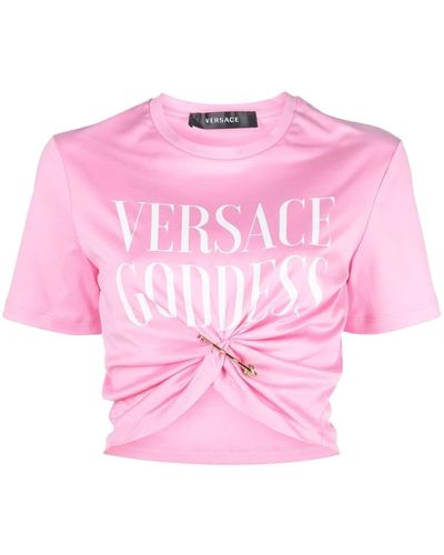 Versace Goddess Safety Pin T-shirt - Pink