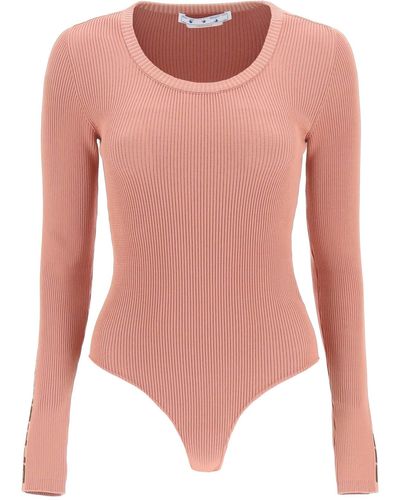 Off-White c/o Virgil Abloh Logo Knit Bodysuit - Pink