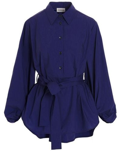 P.A.R.O.S.H. Belted Shirt - Blue