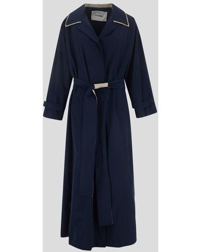 OMBRA MILANO Ombra Double Trench Jacket - Blue