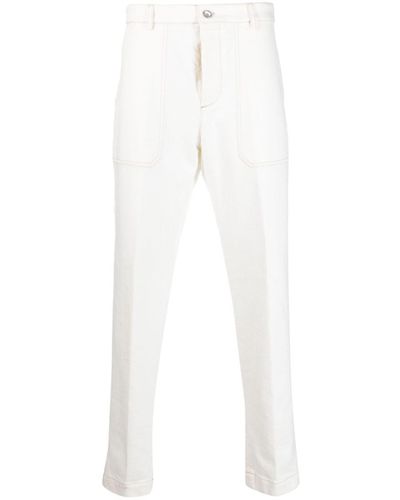 Peserico Straight-leg Stretch-cotton Trousers - White