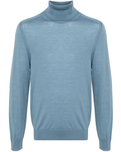 Paul Smith Mens Sweater Roll Neck Clothing - Blue