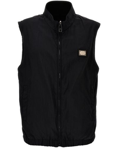 Dolce & Gabbana Logo Reversible Vest Gilet - Black