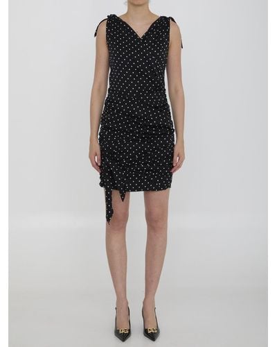 Dolce & Gabbana Midi Dress With Polka-dot Print - Black