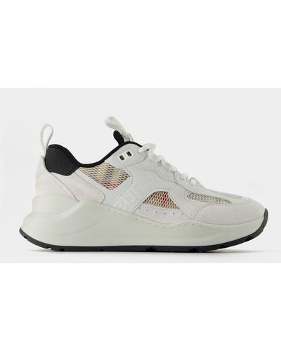 Burberry Mesh & Suede Sneaker - White
