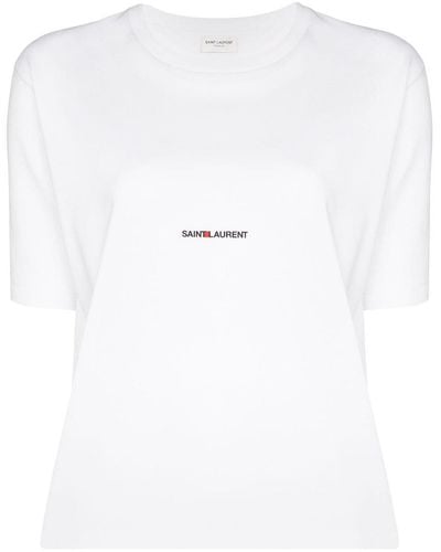 Saint Laurent Logo Crewneck T-shirt - White