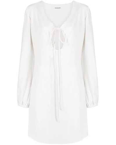 P.A.R.O.S.H. Tie-fastening V-neck Midi Dress - White